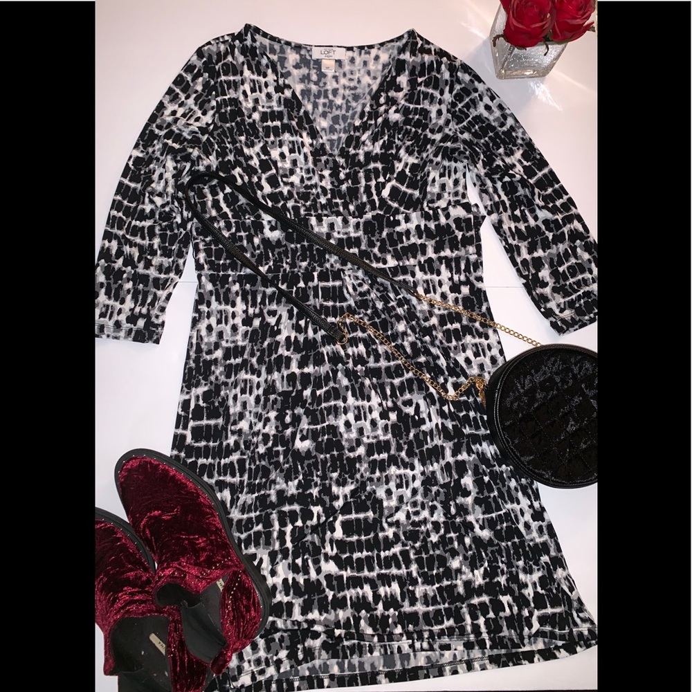 LOFT dress petites animal print summer woman